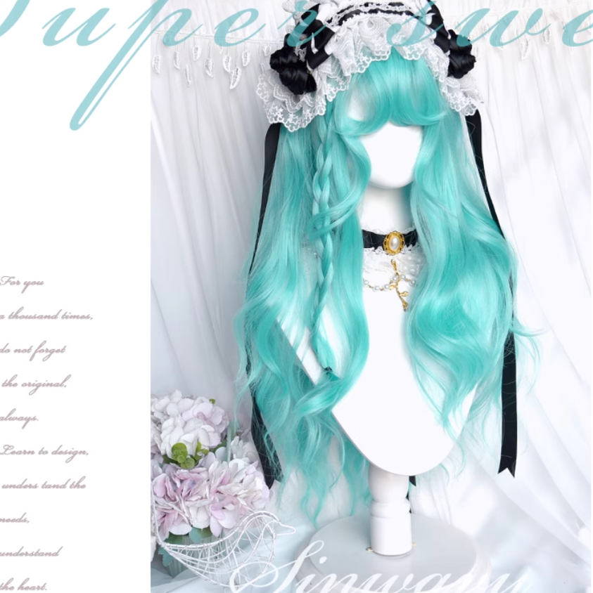 Lolita Wig Mint Green Cosplay Wig Long Curl Wig 38888:607964