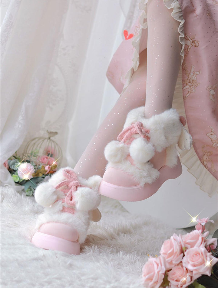 Lolita Shoes Winter Plush Round Toe Snow Boots 33774:455140 33774:455140