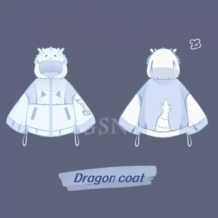 Tenshi Kaiwai Outfit Dragon Coat Detachable Sleeves Shirt Skirt Shorts (2XL L M S XL / Coat) 38270:587532