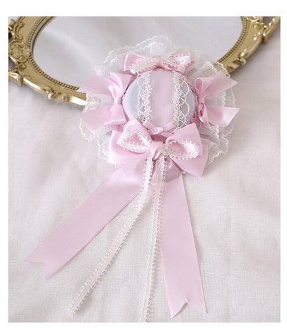 Lolita Headdress Pink Satin Hat Ballet Hair Clip Lace KC 37018:551530