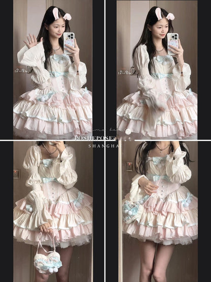 Lolita Dress Fishbone Dress Corset Dress Multicolor 36380:540600