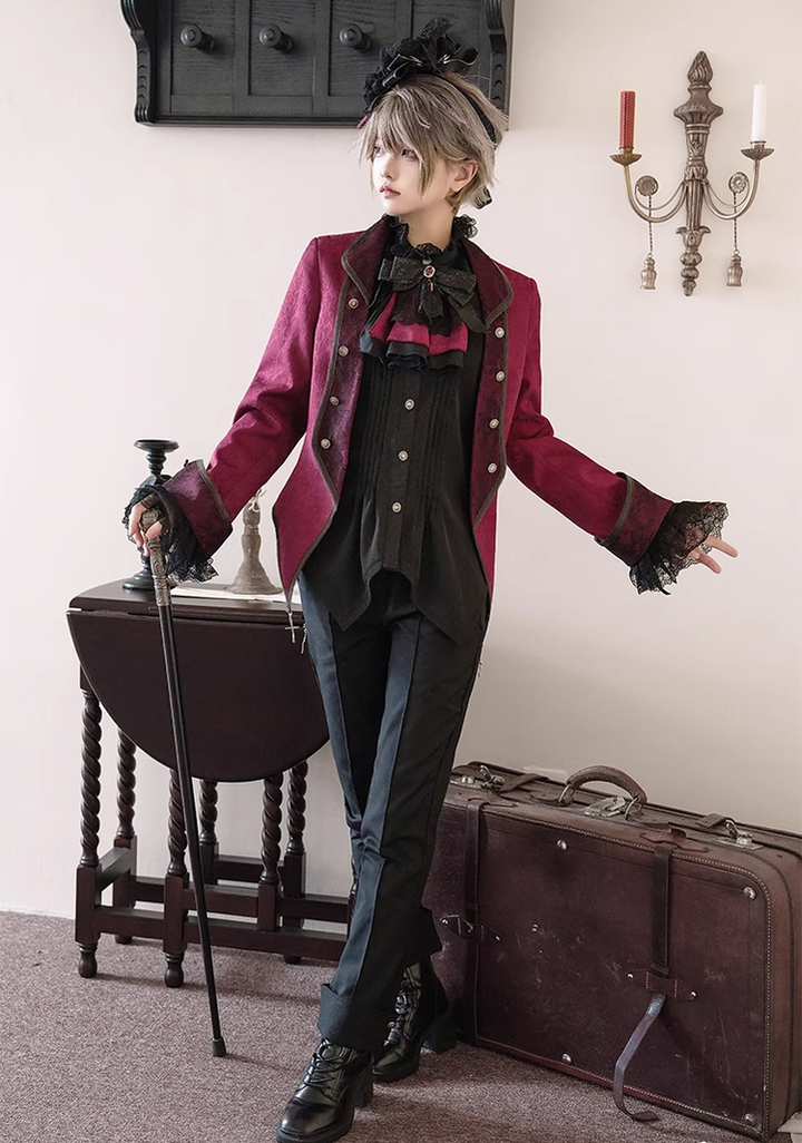 Ouji Lolita Outfit Prince Set Coat Shirt Pants 39364:629854