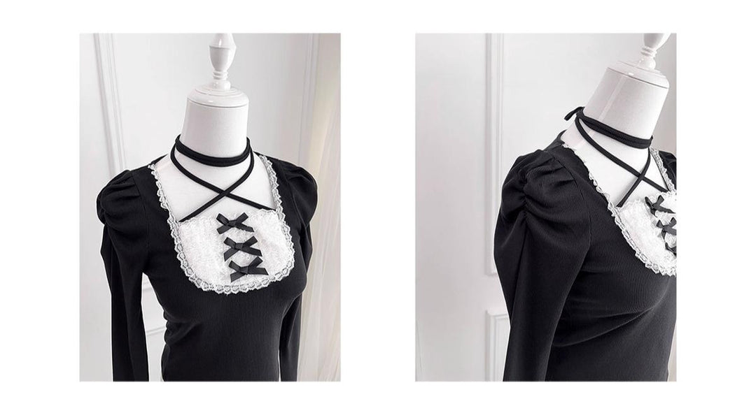 Ryousangata Knit Top, Halter Neck Tie 43828:786819
