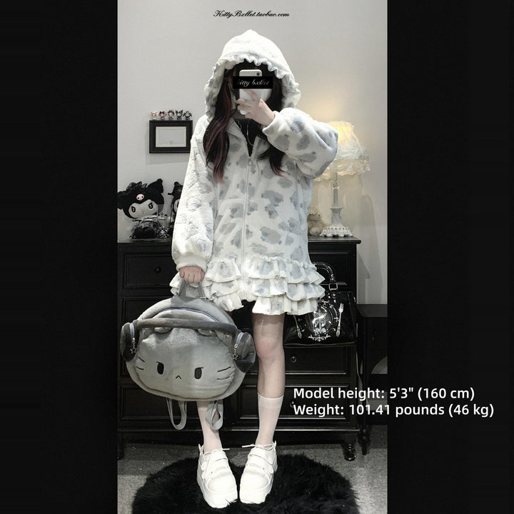 Kawaii Winter Coat, Skirt-Inspired Hem 44067:795137