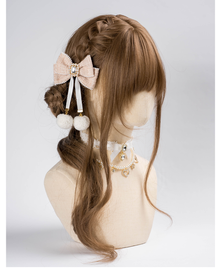 Jirai Kei Hair Clip Ryousangata Plaid Bow Hair Accessory 41584:704250