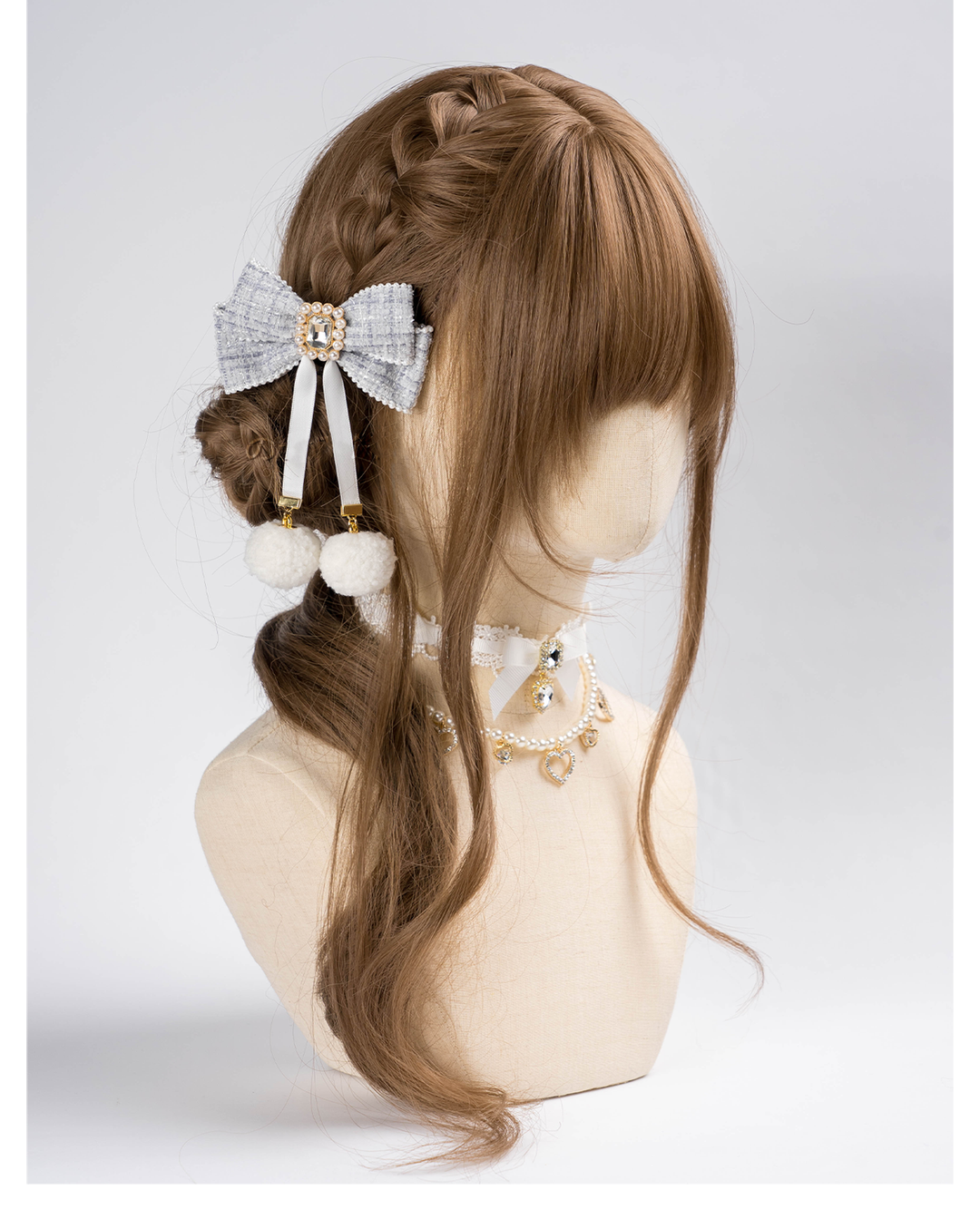 Jirai Kei Hair Clip Ryousangata Plaid Bow Hair Accessory 41584:704290