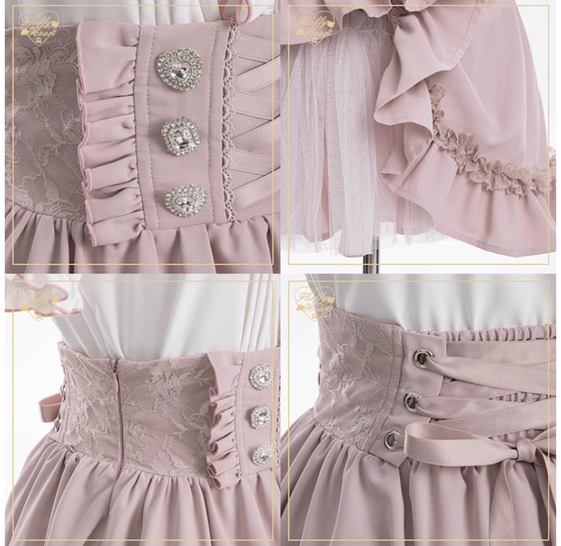 Jirai Kei Skirt Lace Waist-Cinching Skirt 38870:606646