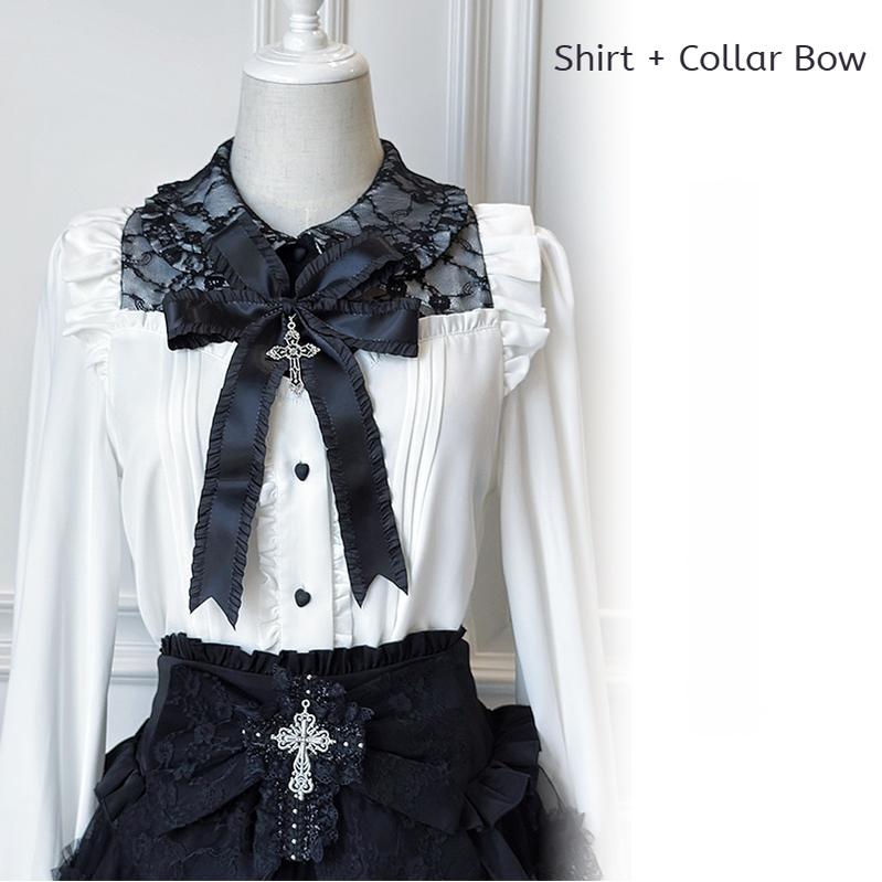 Plus Size Jirai Kei Cross Skirt Set, Detachable Suspender (2XL L M XL) 43761:784564