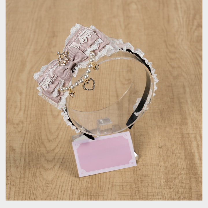 Jirai Kei Headband, Mini Crown & Rhinestone Pendant 44955:838748