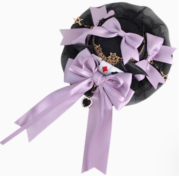 Gothic Lolita Headpiece Black Violet Hair Accessory Brooch 39116:613656