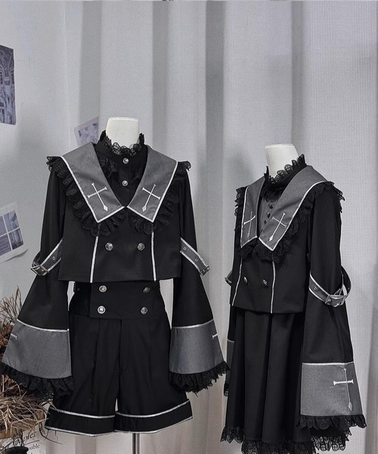 Ouji Lolita Outfit Set with Embroidery Jacket & Dress (L M S XL) 43037:764903