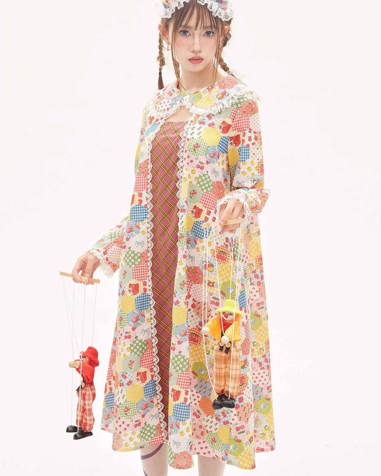 Lolita Dress Kawaii Kidcore Dress Retro Cartoon Dress 36154:543158