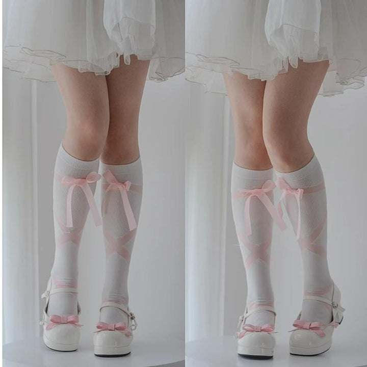 Lolita Japanese Strap Knee Slim Socks Winter Cotton Socks 22790:363266 22790:363266