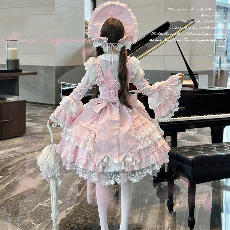 Sweet Lolita Pink JSK Doll-like Dress Princess Sleeve Blouse BNT 41170:697898