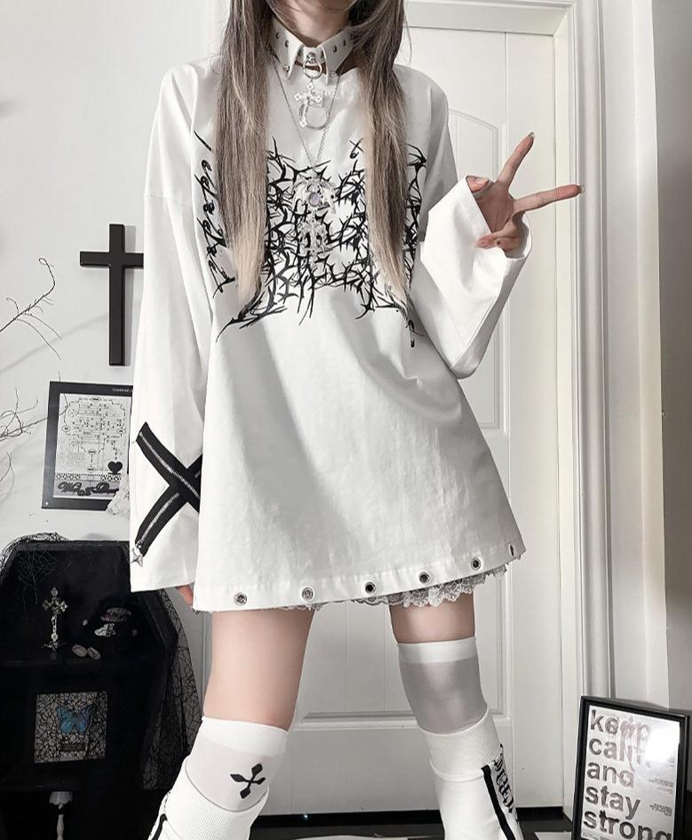 Subculture Long-Sleeved T-shirt, Tie-dye Style Available 44562:816063