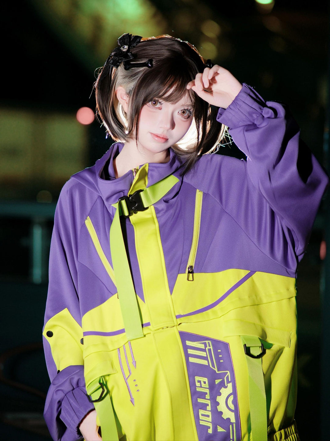 Cyberpunk Outfit, Detachable Jacket and Shorts Set 44424:810155