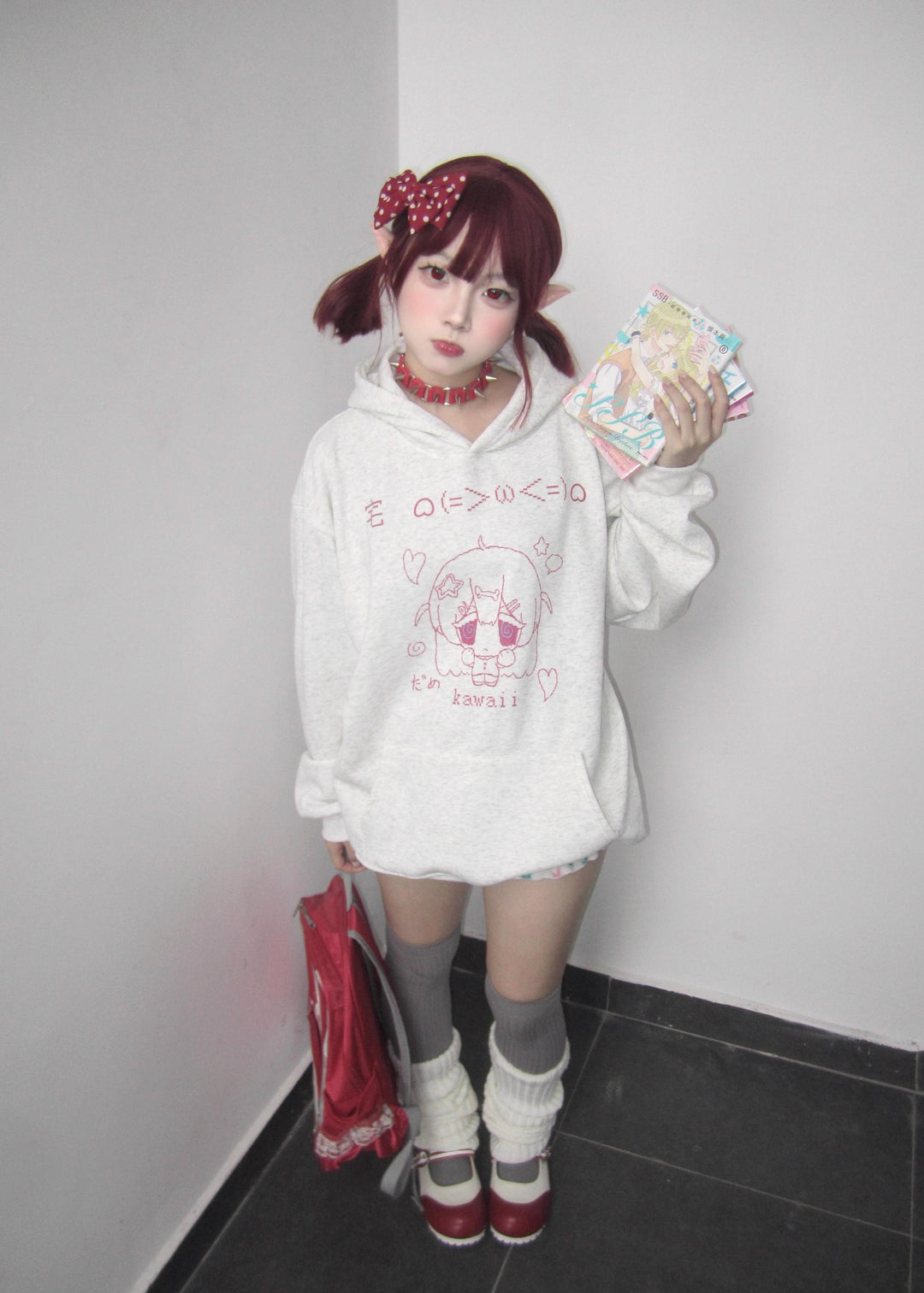 Kawaii Aesthetic Hoodie Anime Pattern Sweatershirt Oversized 33994:481908 33994:481908