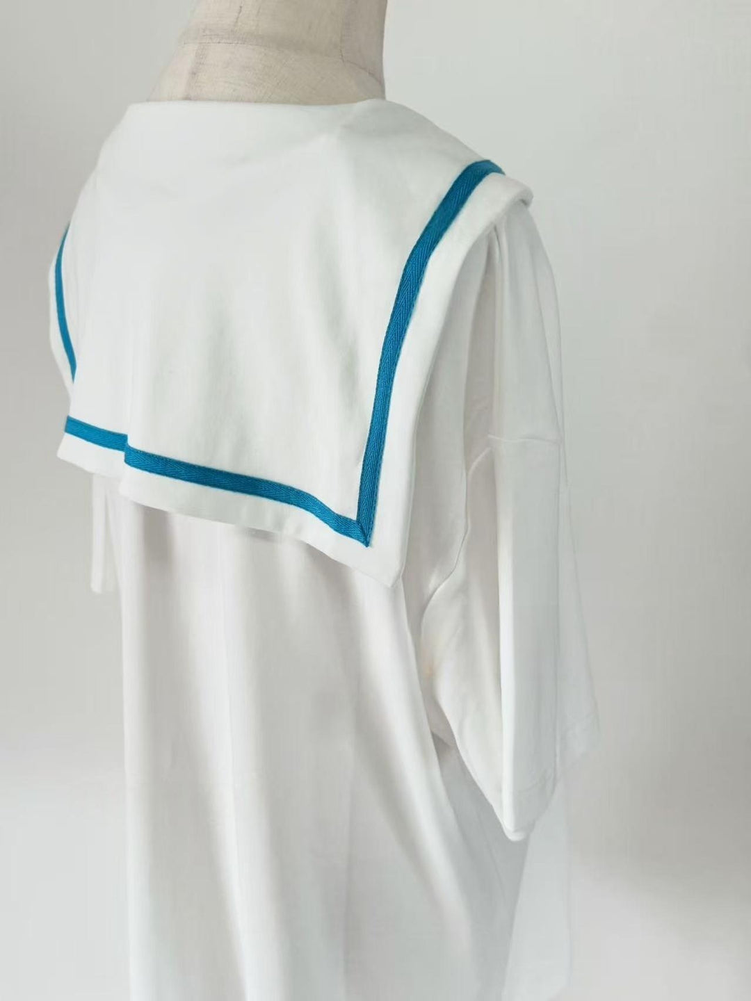 Cotton Tenshi Kaiwai Sailor Collar T-Shirt with Anime Girl Print 43094:765442