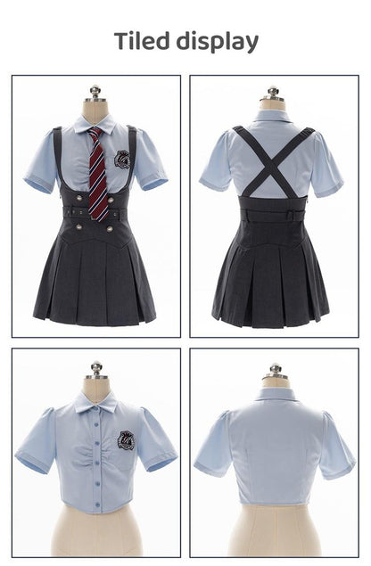 American Uniform Set College Style Skirt Preppy Blouse 36408:568088