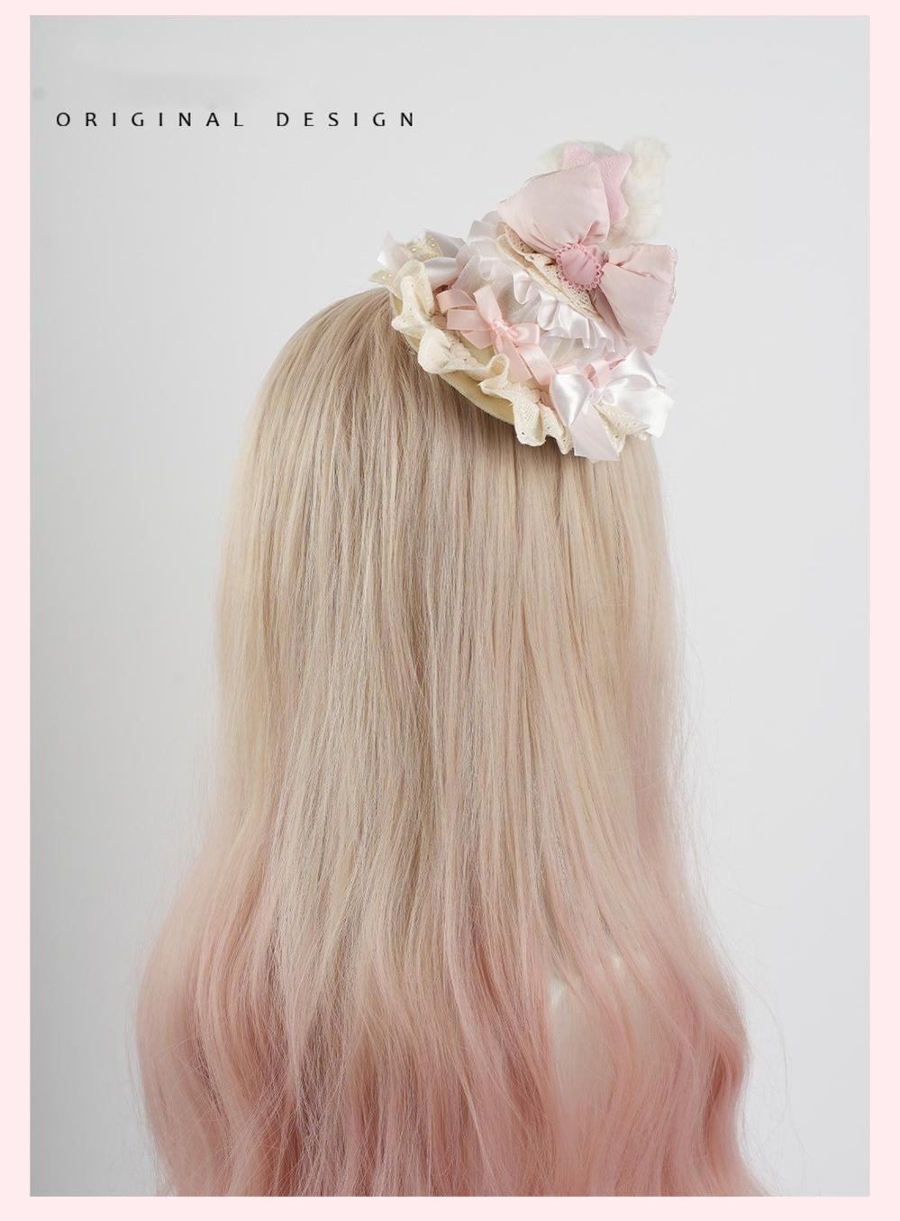 Lolita Headdress Lace Hat Bunny Hair Accessories Bow KC 37016:549642