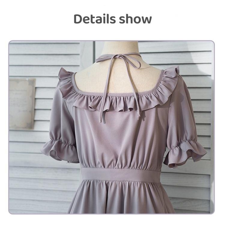 Elegant Lolita Dress Purple Lolita Dress Puff Sleeve Dress 36412:564186