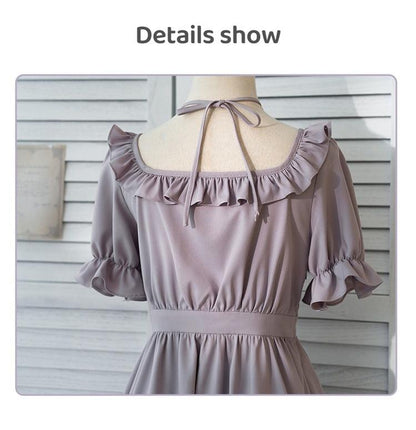 Elegant Lolita Dress Purple Lolita Dress Puff Sleeve Dress 36412:564186