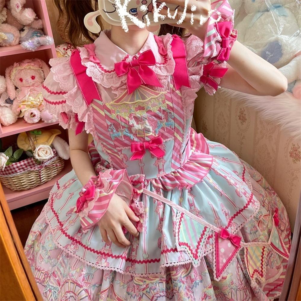 Sweet Lolita Dress Lolita Salopette JSK Set Multicolors 36482:552186