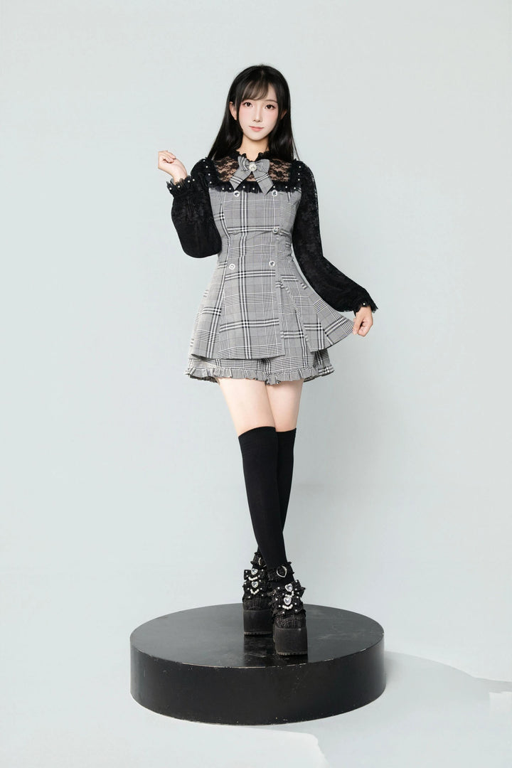 Jirai Kei Dress Set, Lace and Rhinestone 43844:786626