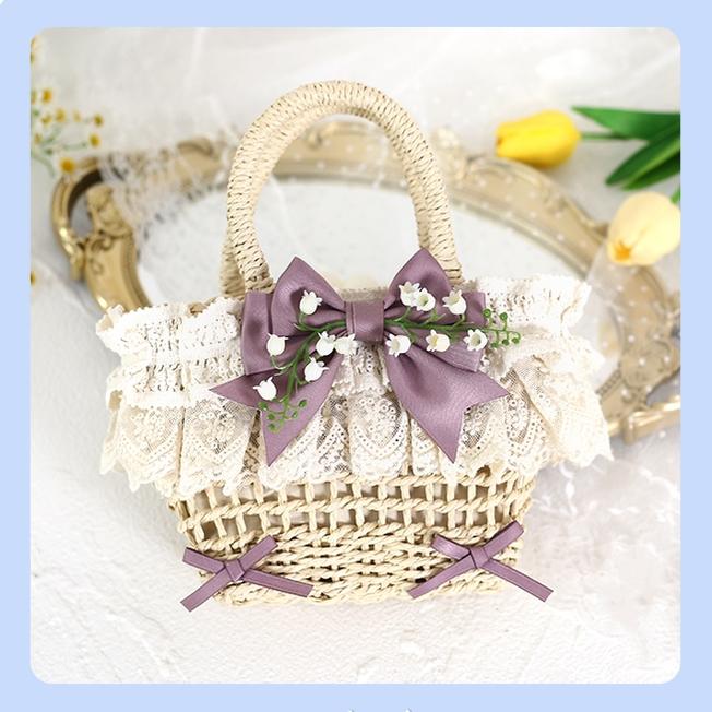 Mori Kei Bag Cottagecore Woven Bag Lolita Lace Bag 36442:522974 36442:522974