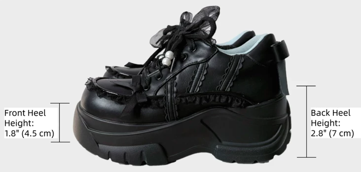 Jirai Kei High Platform Shoes, Lace Details 45748:861894