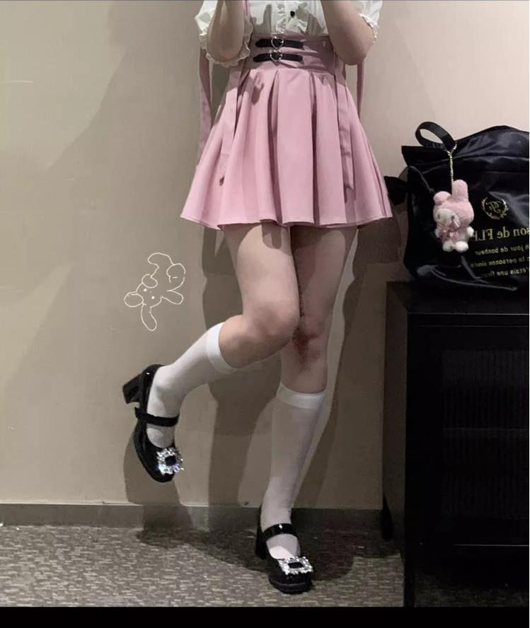 Jirai Kei Overall Dress Salopette Heart Buckle Suspender Skirt 35386:526824