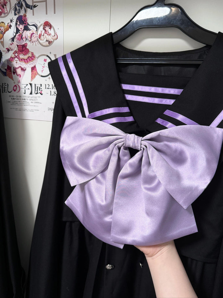 Sailor Collar JK Uniform Dress, Flared Sleeves (L M) 43871:787996