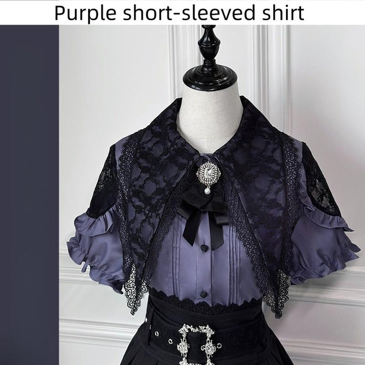 Jirai Kei Lace Blouse Doulble Layer Skirt A-line (L M XL XXL) 39278:760970