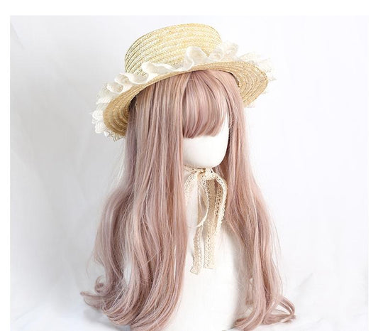 Mori Kei Straw Hat Cottagecore Lace Hat Handmade Strawhat 36444:523018