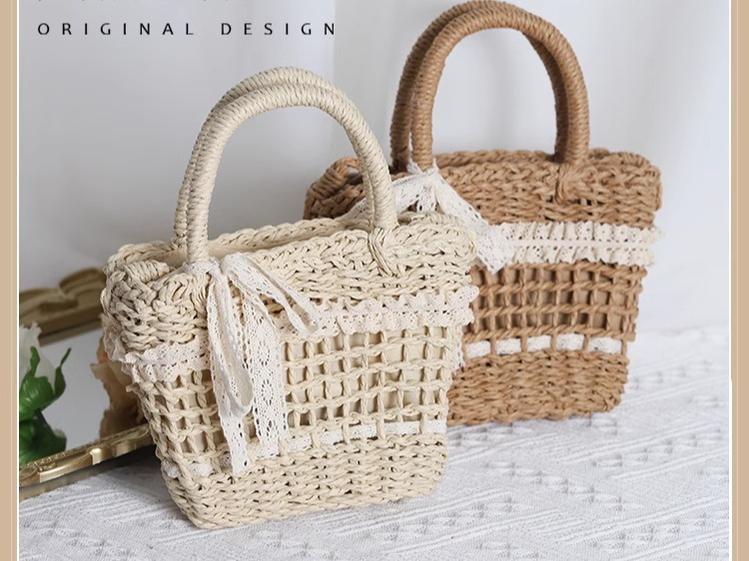 Mori Kei Bag Cottagecore Woven Bag Paper Straw Handbag 36446:523134 36446:523134