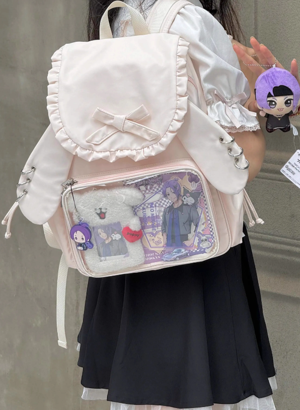 Kawaii Itabag Dual-Shoulder Backpack Bunny Ear Bag 40110:670662