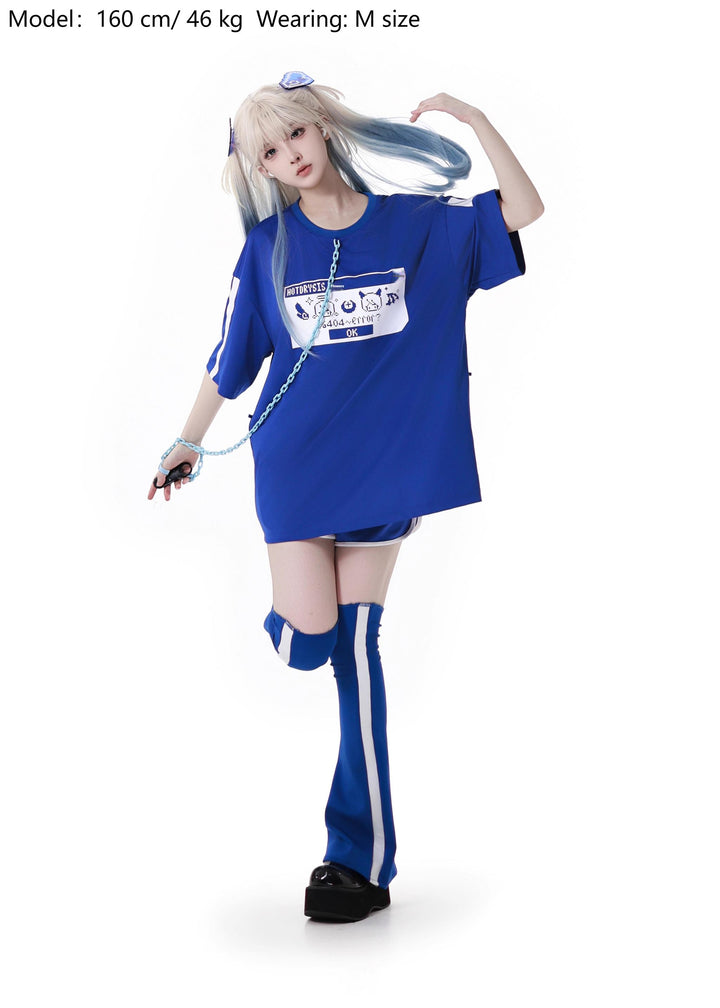 Jirai Kei T-shirt Outfit With Detachable Chain Accents (L M) 43194:771544