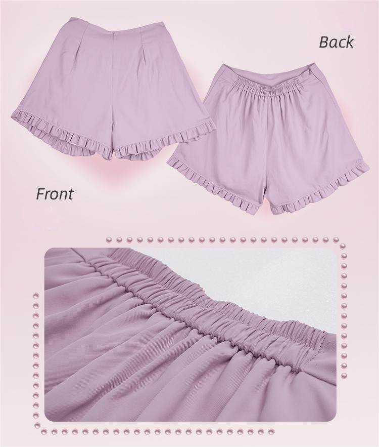 Plus Size Jirai Kei Blouse Short Sets Pink Black Full Set (2XL 3XL 4XL XL) 21886:317328