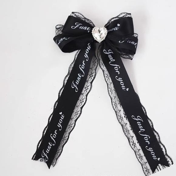 Jirai Kei Lolita Hair Clips Letter Bow Accessories Bang Clips 22516:332232