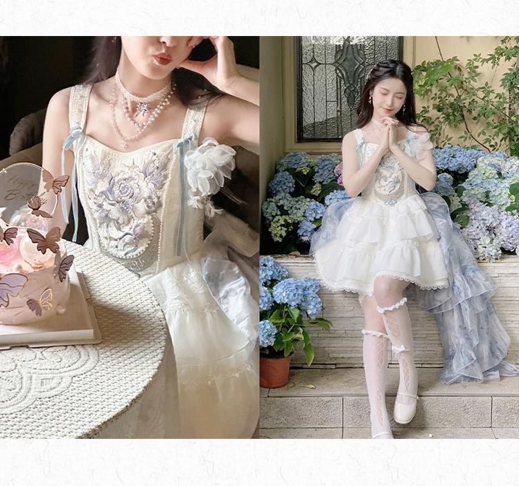Lolita Dress Prom Dress Ballet Boned Strapless Mini Dress 36242:534174