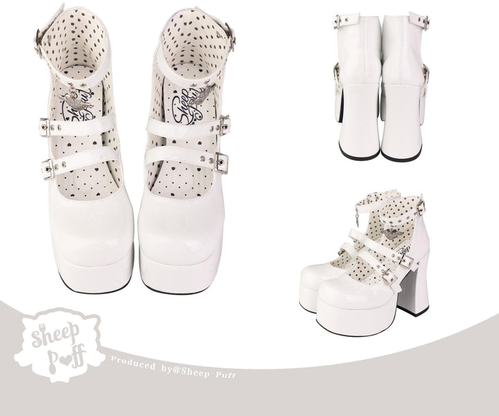 Jirai Kei Platform Heeled Shoes, Heart Charm (34 35 36 37 38 39 40 41) 45688:860609