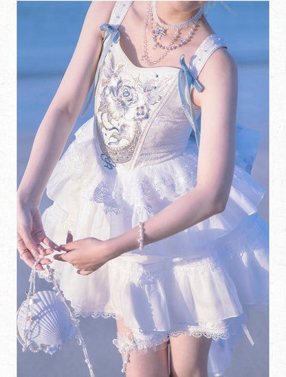 Lolita Dress Prom Dress Ballet Boned Strapless Mini Dress 36242:534172