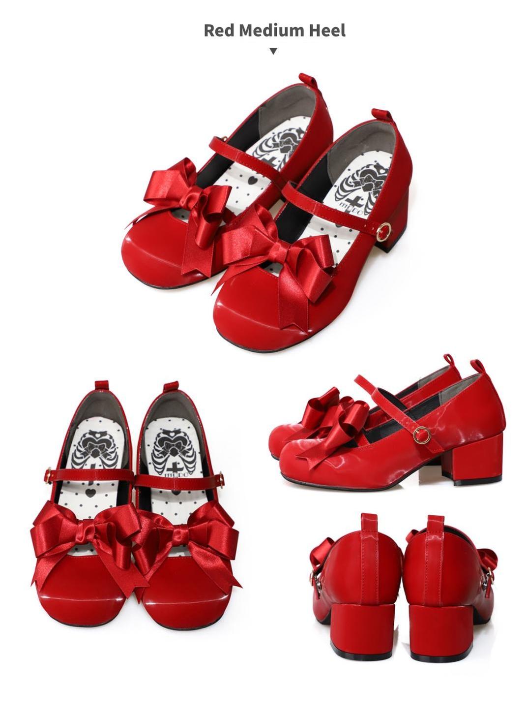 Lolita shoes Round Toe Heels Shoes Multicolors 35594:546418