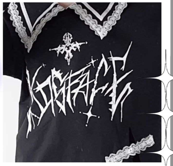 Jirai Kei Shirt Sub-cultural Lapel Long Sleeve Shirt 35330:488476 35330:488476