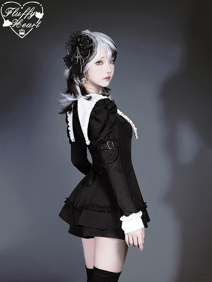 Jirai Kei Dress Set Puritan Collar Dress And Shorts Setup 40752:677250