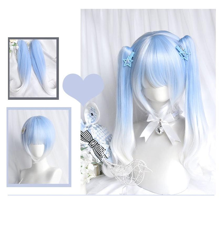 Lolita Wig Tenshi Kaiwai Blue Wig Double Ponytails 35054:483152 35054:483152