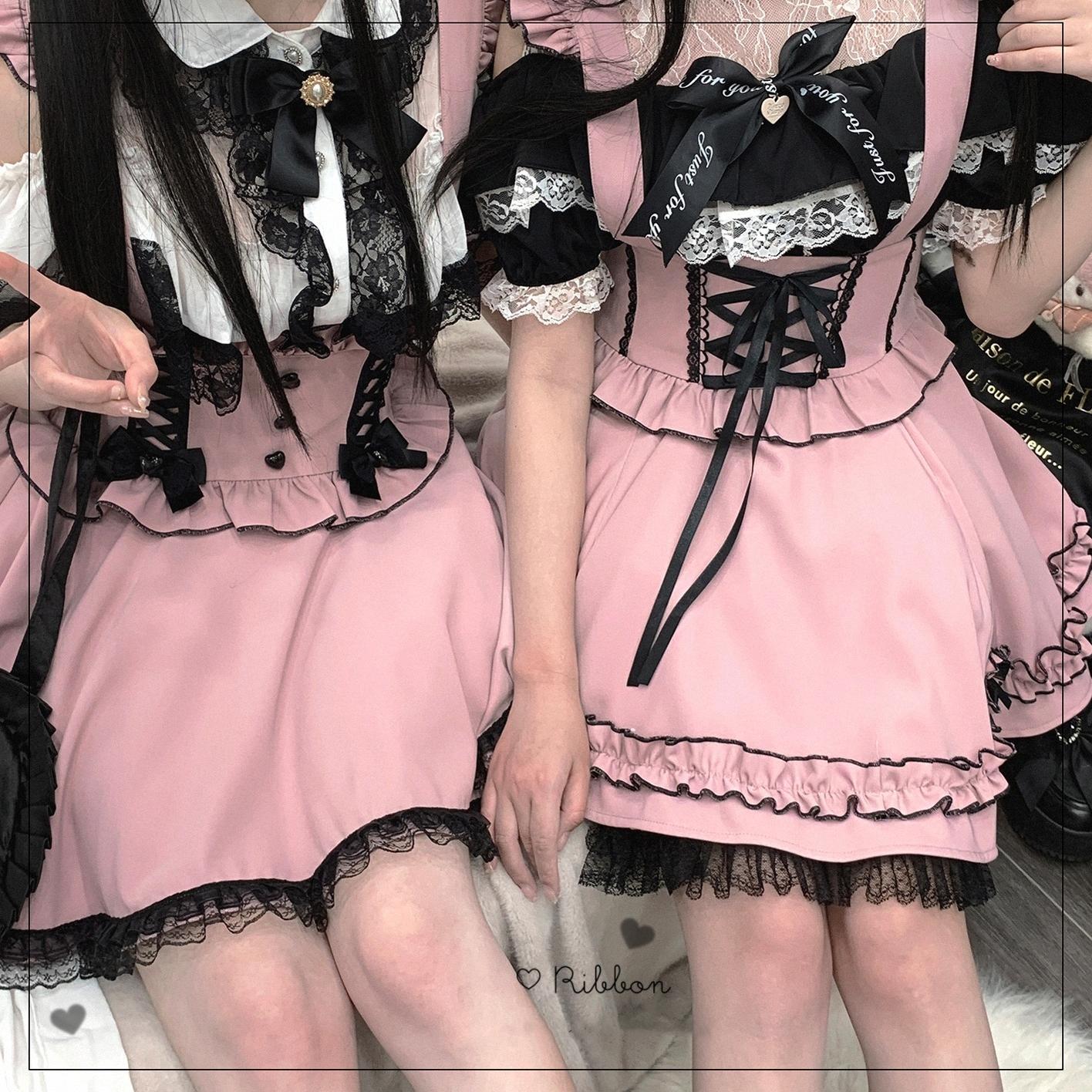 Jirai Kei Dress Salopette Cake Dress Lace Puffy Dress 35370:522232