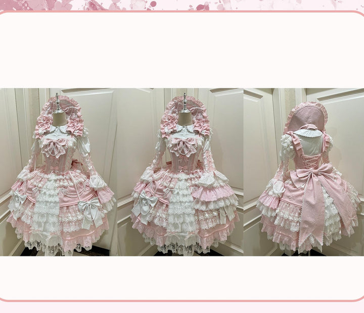 Sweet Lolita Pink JSK Doll-like Dress Princess Sleeve Blouse BNT 41170:697918