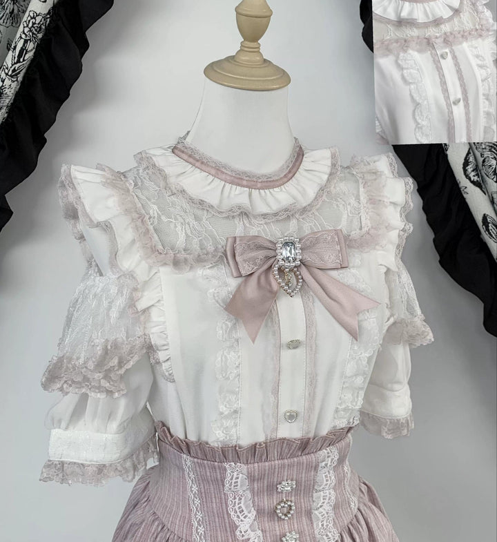 Jirai Kei Open-Shoulder Blouse with Ruffles (L M S XL) 45647:857182