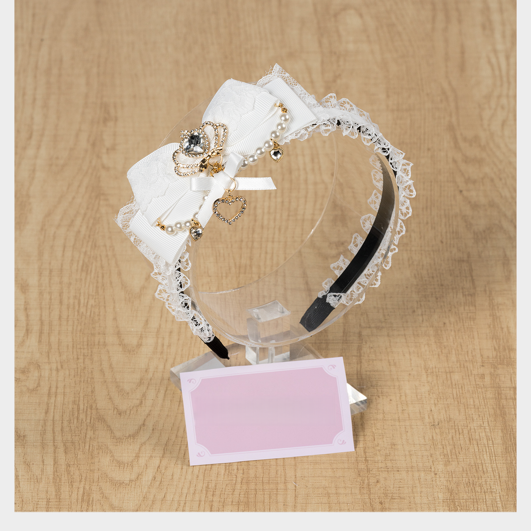 Ryousangata Bow Headband, Rhinestone Accents 44413:808727